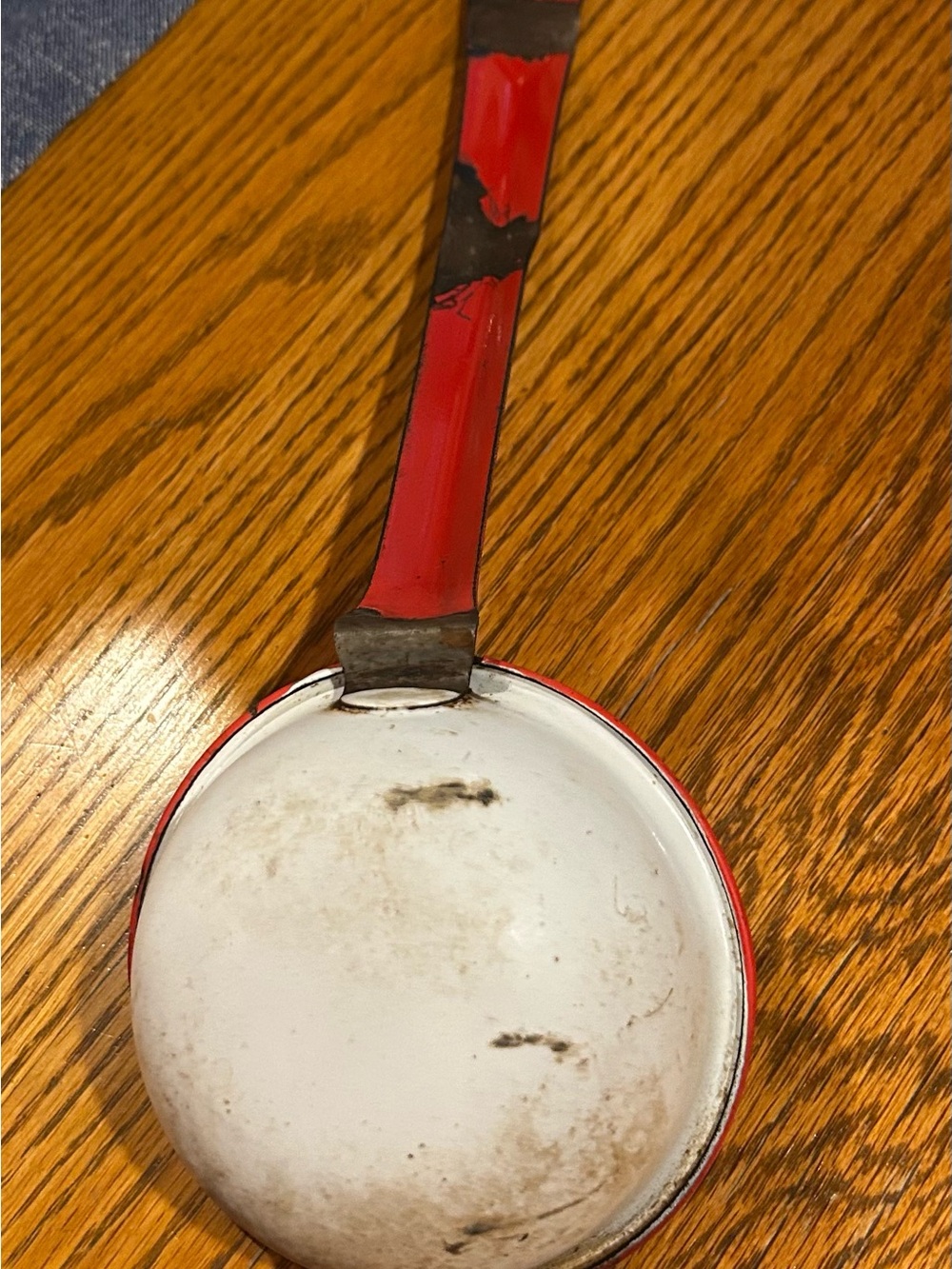 Vintage Red Enamel Ladle Spoon